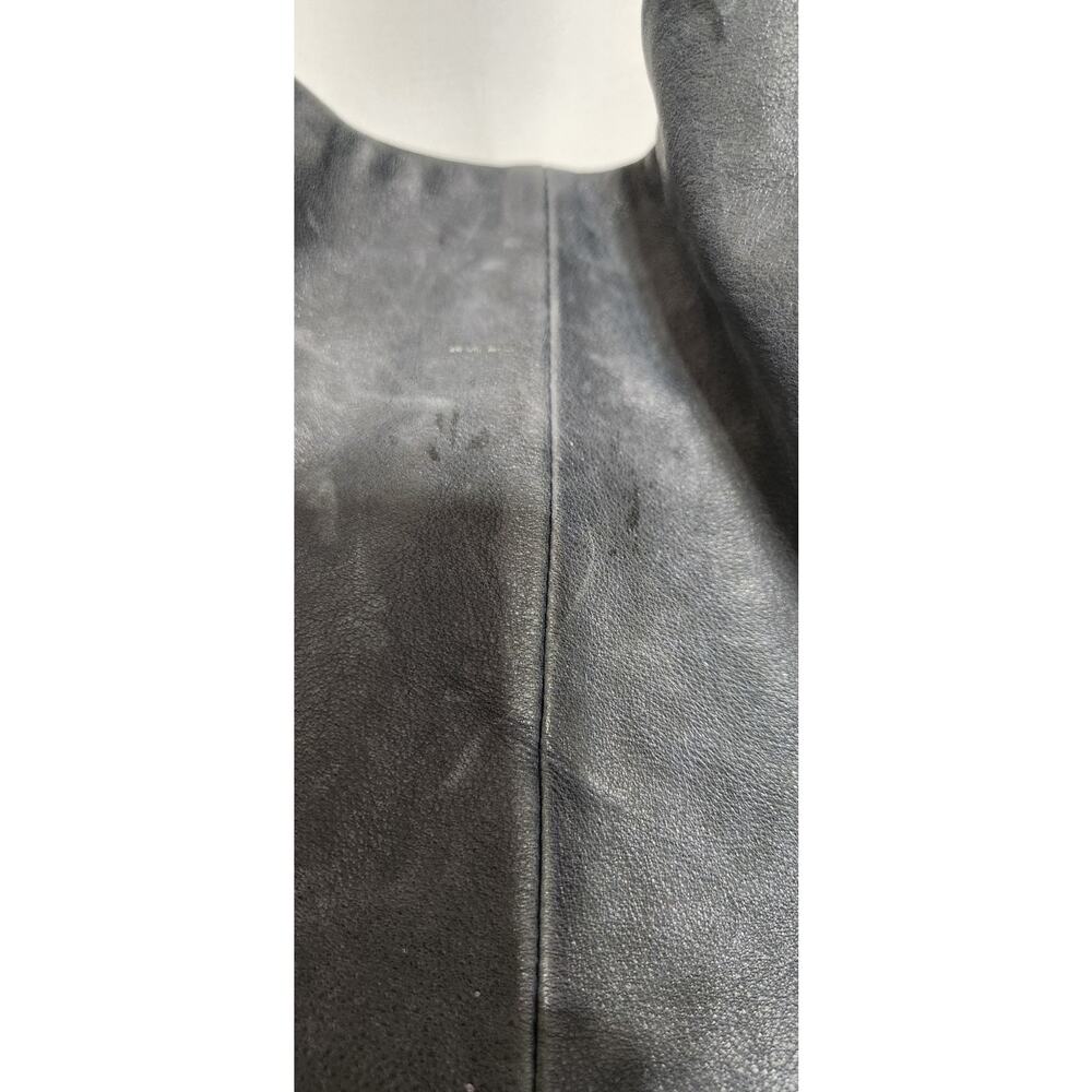HOBO Charcoal Gray Leather Slouchy Shoulder Bag Tote Oversized Clean Interior - Picture 5 of 7